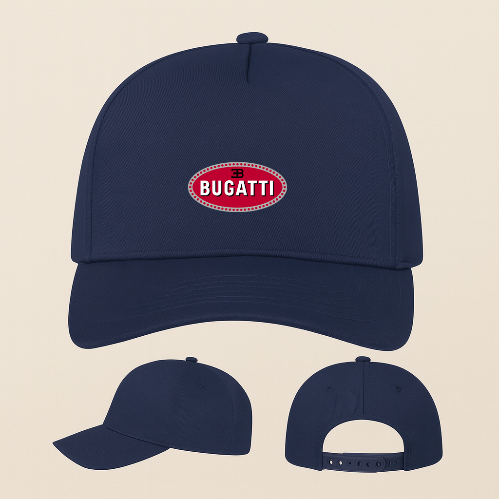 Bugatti Car Five Panel Twill Snapback Cap